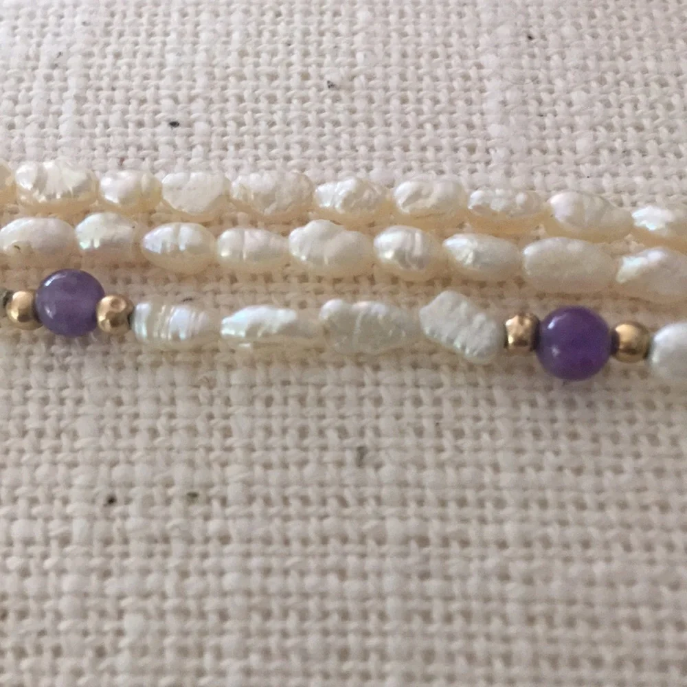 Vintage 14 karat gold pearl bracelet WW